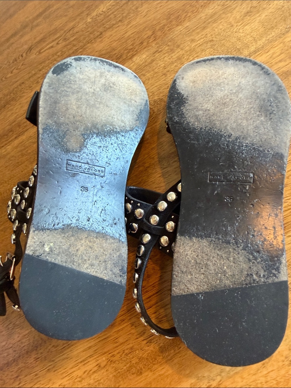 Marc Jacobs Black Studded Women's Sandals - Fashion Buckle Straps - Picture 3 of 4